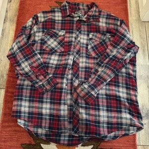 Men’s Red and Blue Plaid Shirt